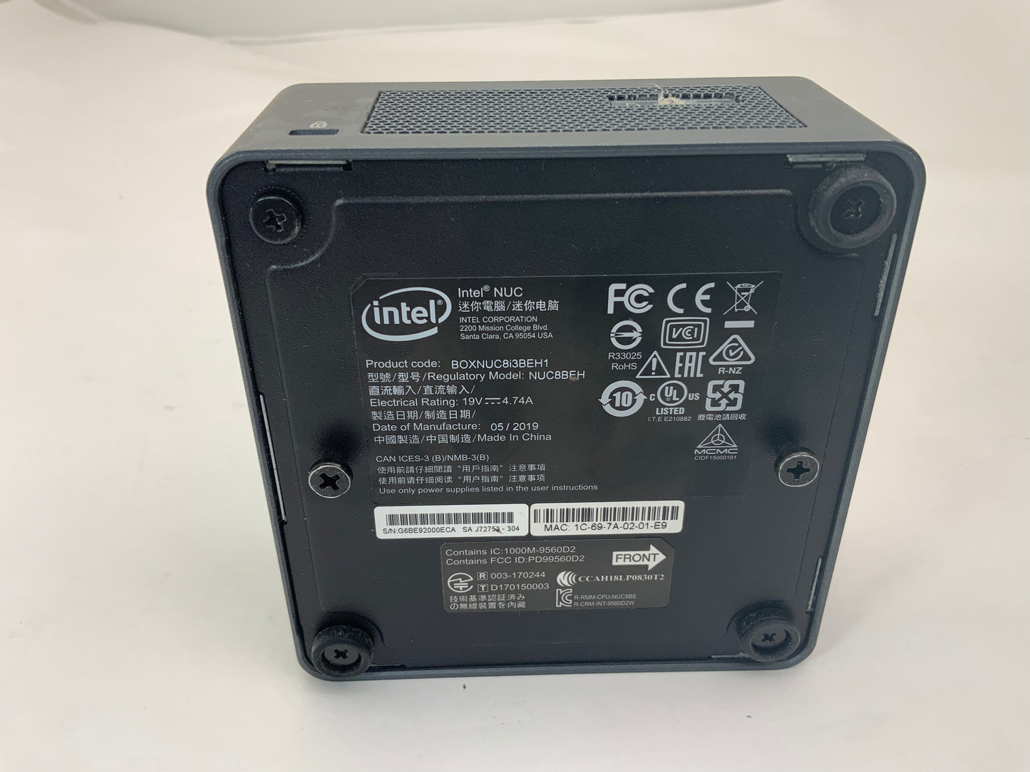 INTEL NUC8I3BEH Core i3 8109U 4GB NO SSD - No AC or OS Included