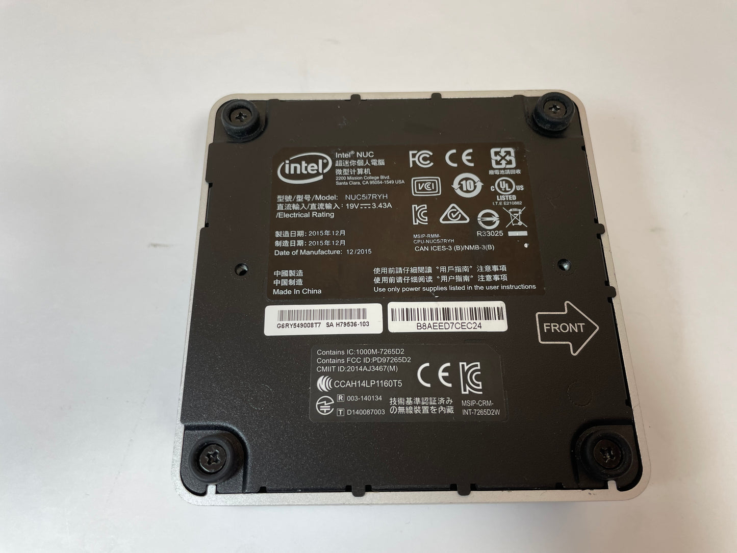 INTEL NUC5I7RYH Mini PC Core i7 5557U 120GB 4GB RAM -NO AC or OS Included