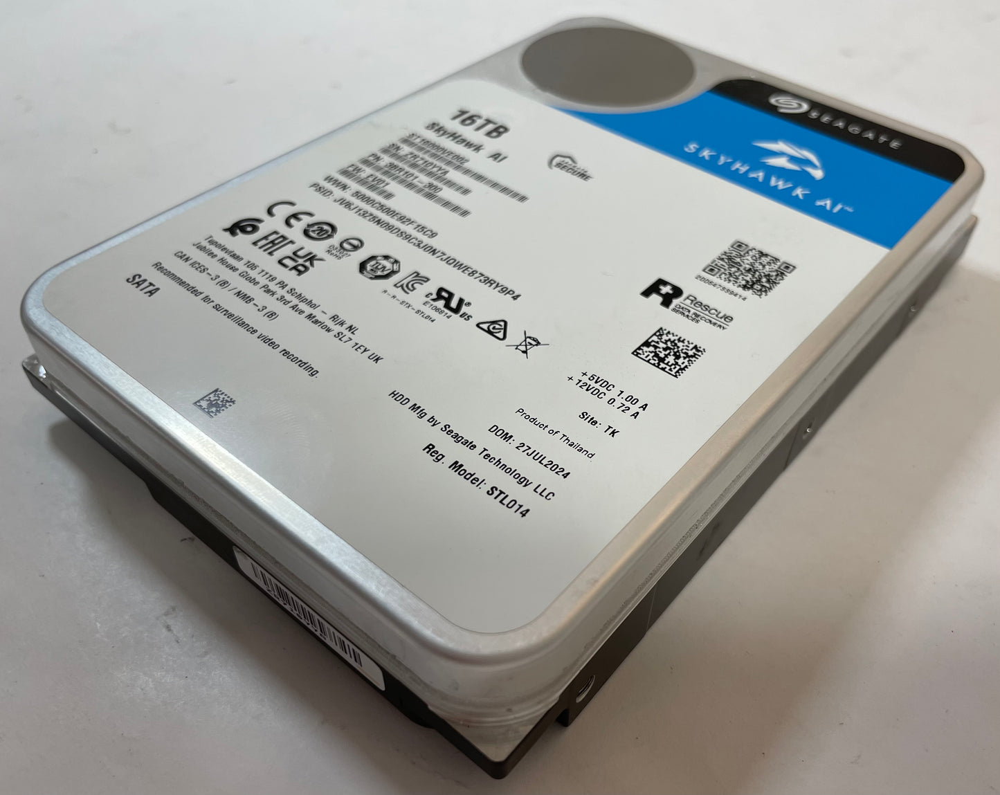 SEAGATE SkyHawk AI ST16000VE002 3.5" Internal Surveillance HDD SATA 16TB