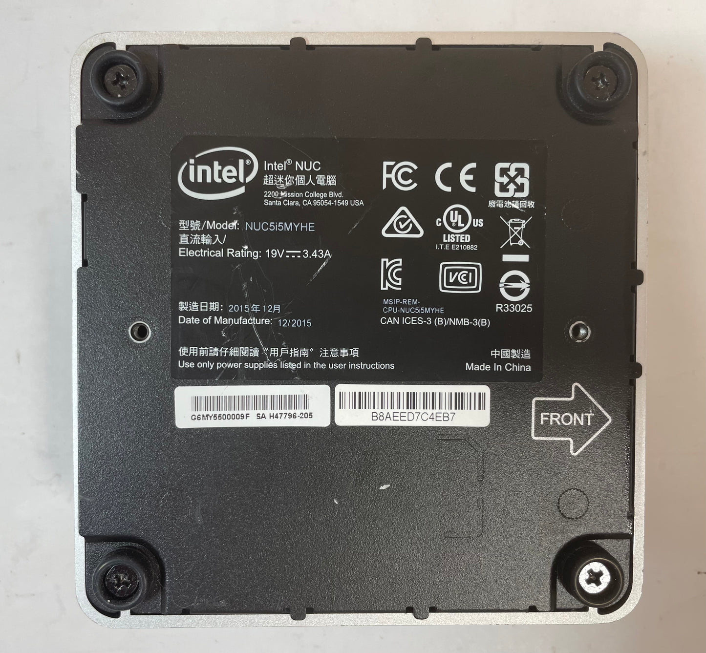INTEL NUC5i5MYBE UCFF Core i5 5300U 320GB 8GB -NO OS or AC Included