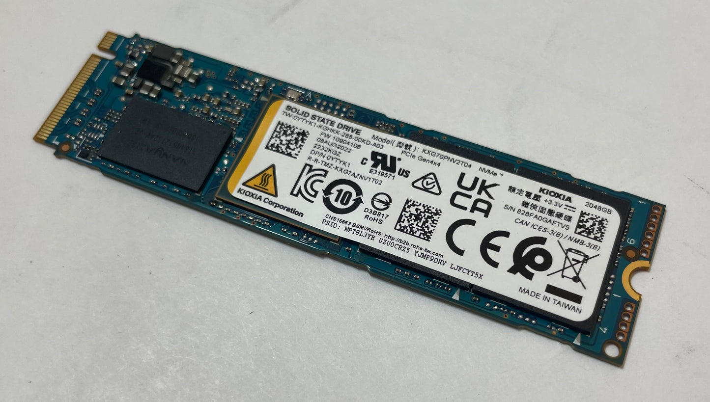 KIOXIA KXG70PNV2T04 2TB NVMe Internal SSD -Excellent