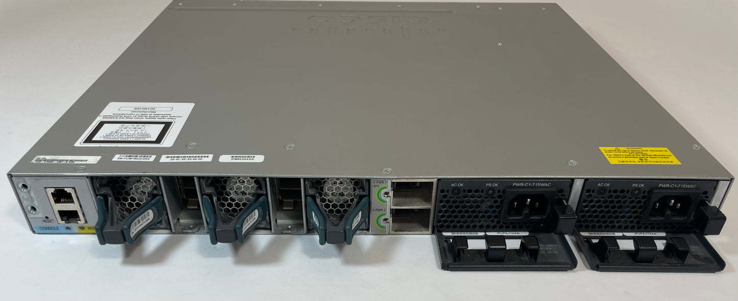 CISCO Catalyst 3850 Series 48-Port Ethernet Switch WS-C3850-48P-S V05 -Very Good