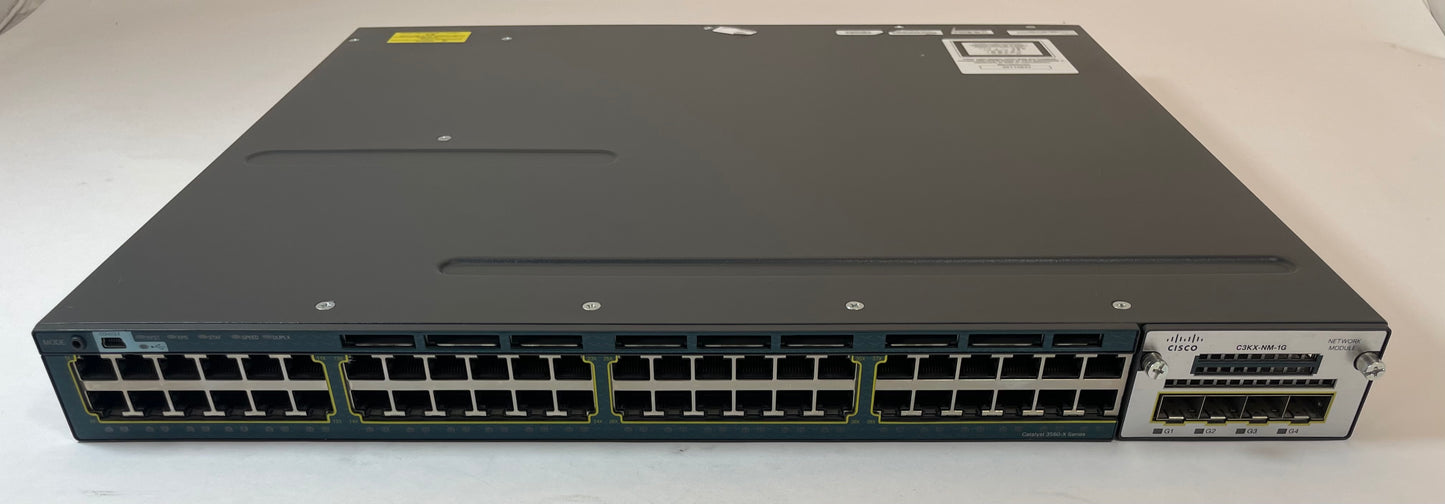 CISCO Catalyst 3560-X 48-Port Ethernet Switch WS-C3560X-48T-L V02 -Very Good