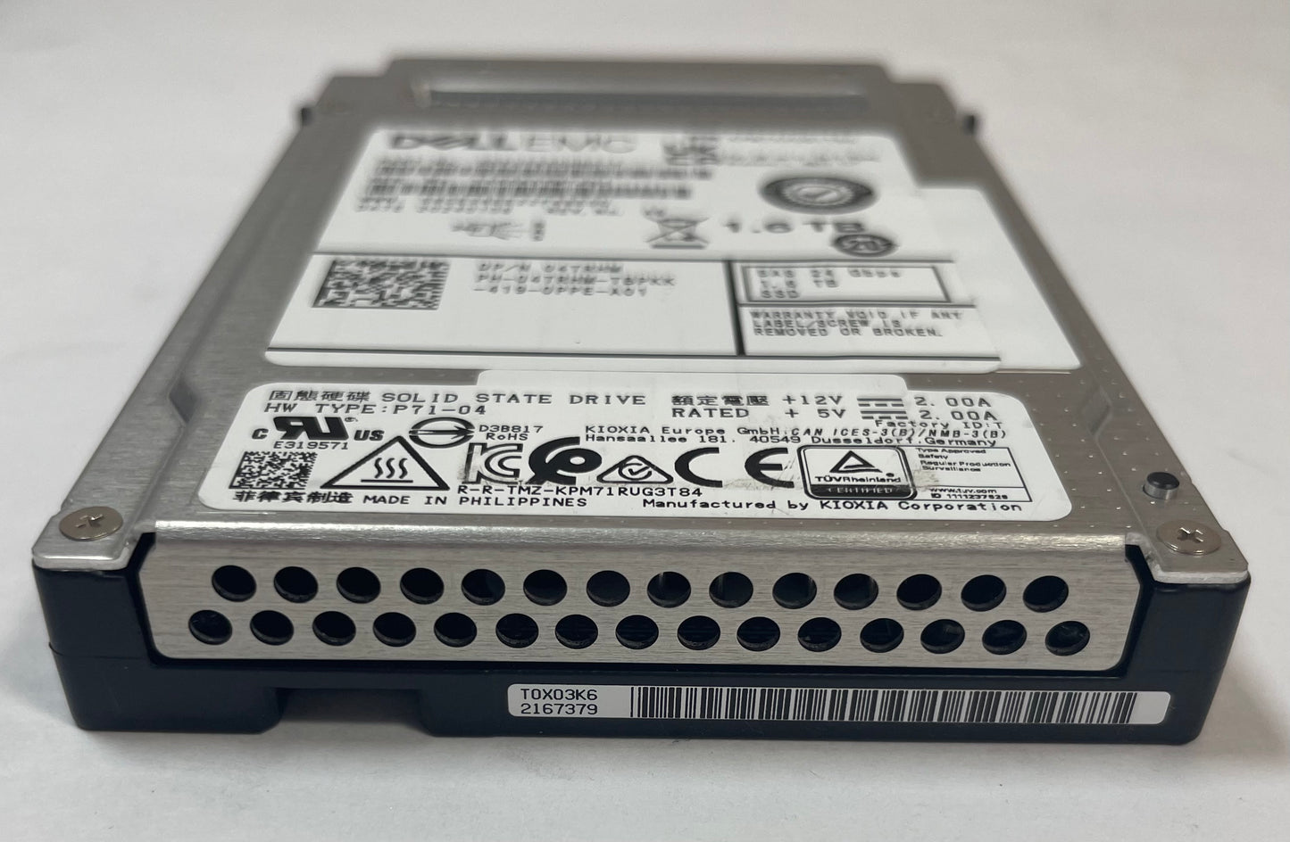 DELL EMC KIOXIA KPM7XVUG1T60 2.5" 1.6TB SAS 24Gbps SSD -Excellent