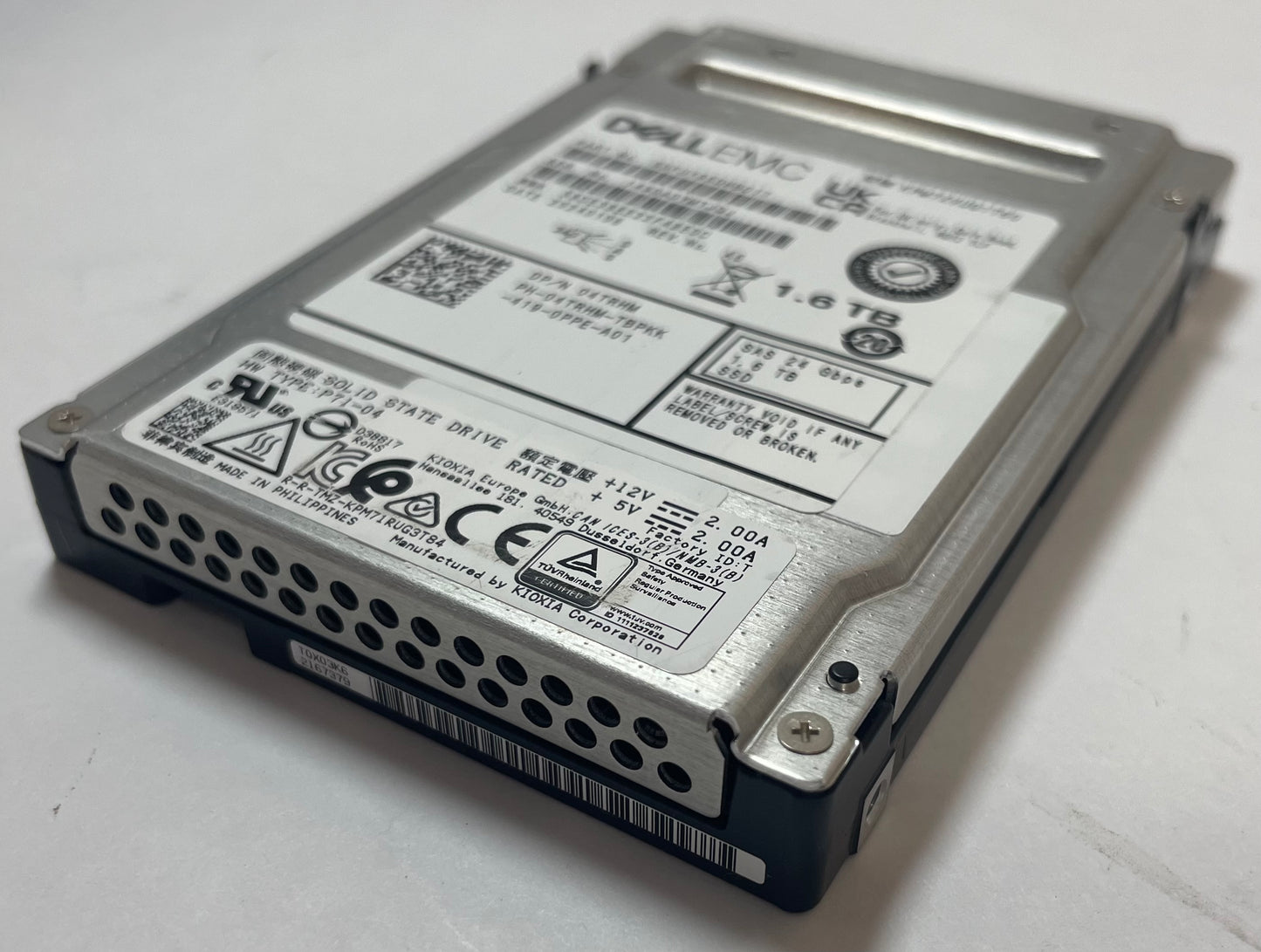 DELL EMC KIOXIA KPM7XVUG1T60 2.5" 1.6TB SAS 24Gbps SSD -Excellent