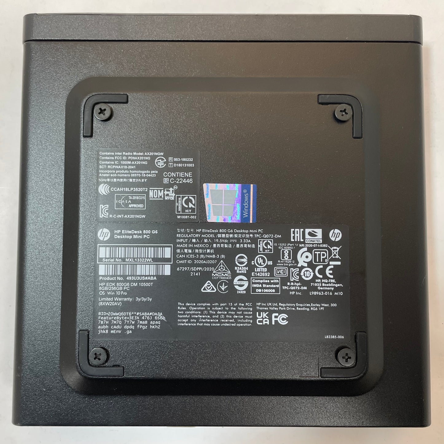 HP ELITEDESK 800 G6 Desktop Mini Core i5 10500T 16GB 256GB NVMe WIN11 -Very Good