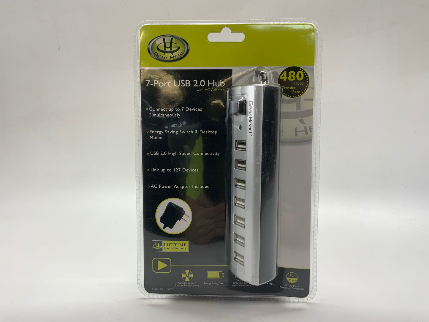 GearHead UH7500ESP 7 Port USB Hub