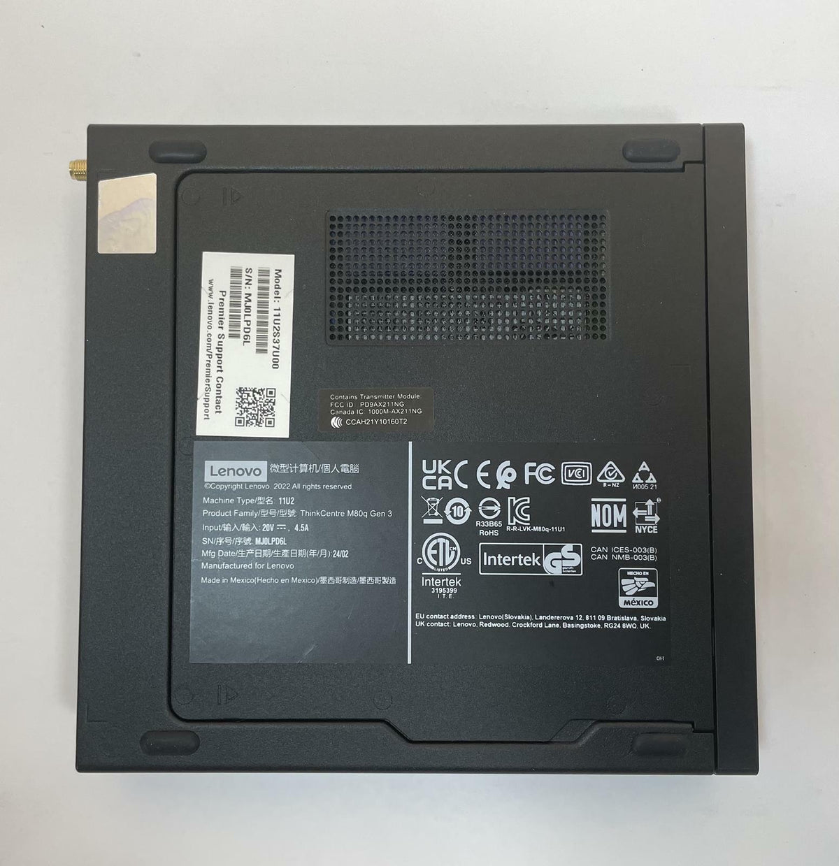 LENOVO THINKCENTRE M80Q GEN3 Tiny Desktop i5-12500T 16GB 256GB NVMe WIN11 -Good