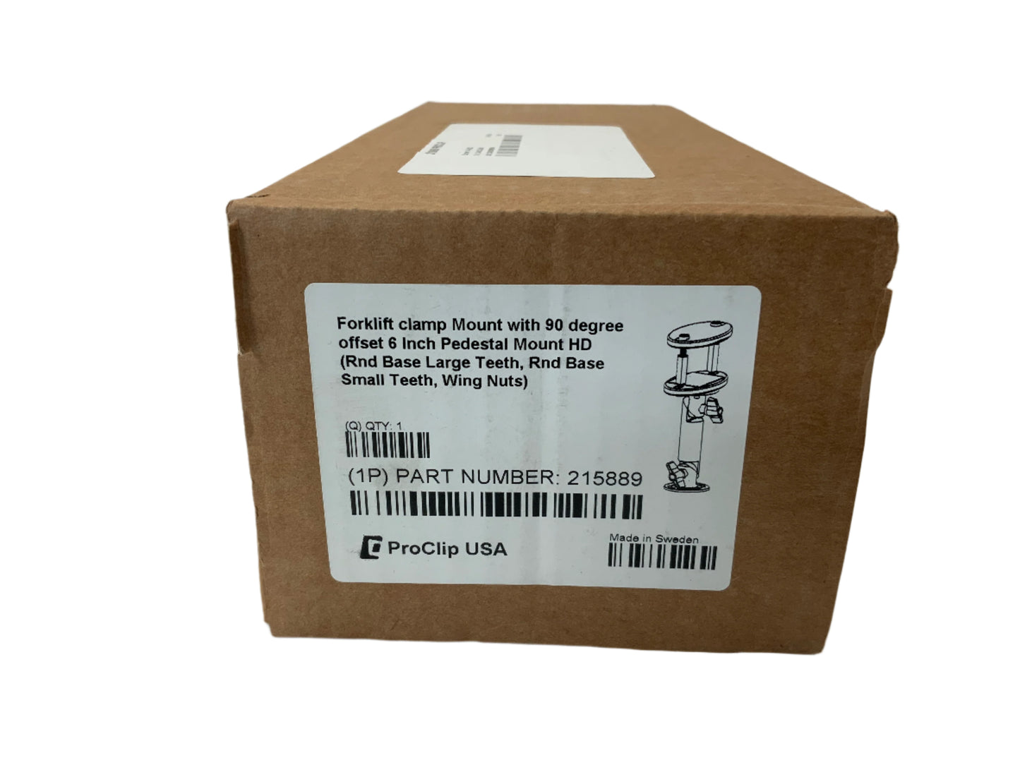 Pro Clip 215889 Forklift Clamp Mount with 90 degree offset 6" Pedestal Mount HD