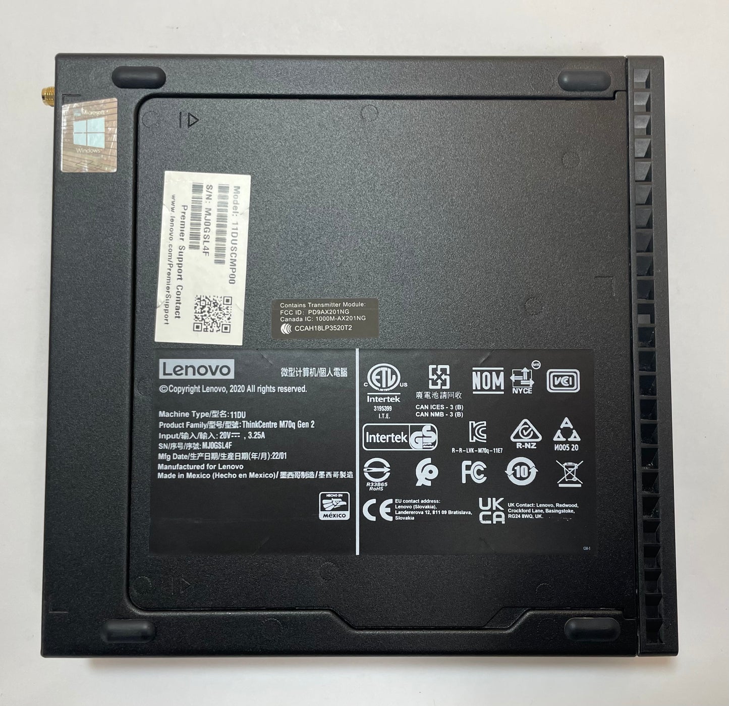 LENOVO THINKCENTRE M70Q GEN2 Tiny Desktop i5 10400T 16GB 256GB NVMe W11-VeryGood