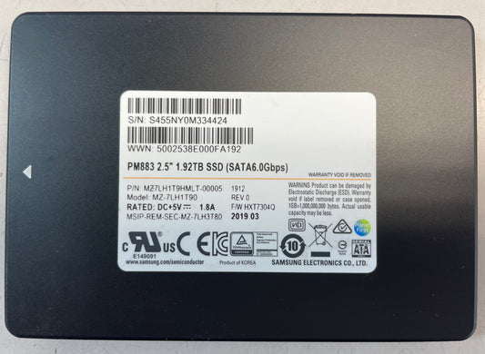 SAMSUNG MZ-7LH1T90 PM883 2.5" 1.92TB SSD -Excellent