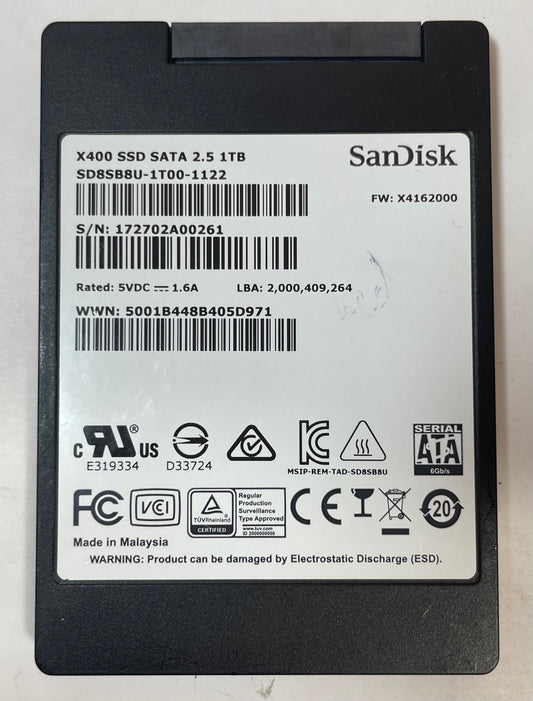 SANDISK SD8SB8U-1T00-1122 X400 2.5" 1TB SSD SATA