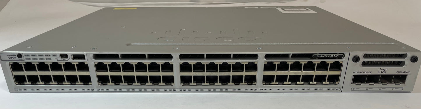 CISCO Catalyst 3850 Series 48-Port Ethernet Switch WS-C3850-48P-S V05 -Very Good