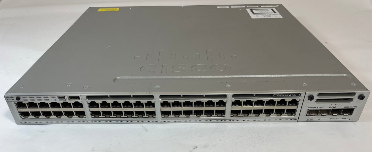 CISCO Catalyst 3850 Series 48-Port Ethernet Switch WS-C3850-48P-S V02 -Very Good