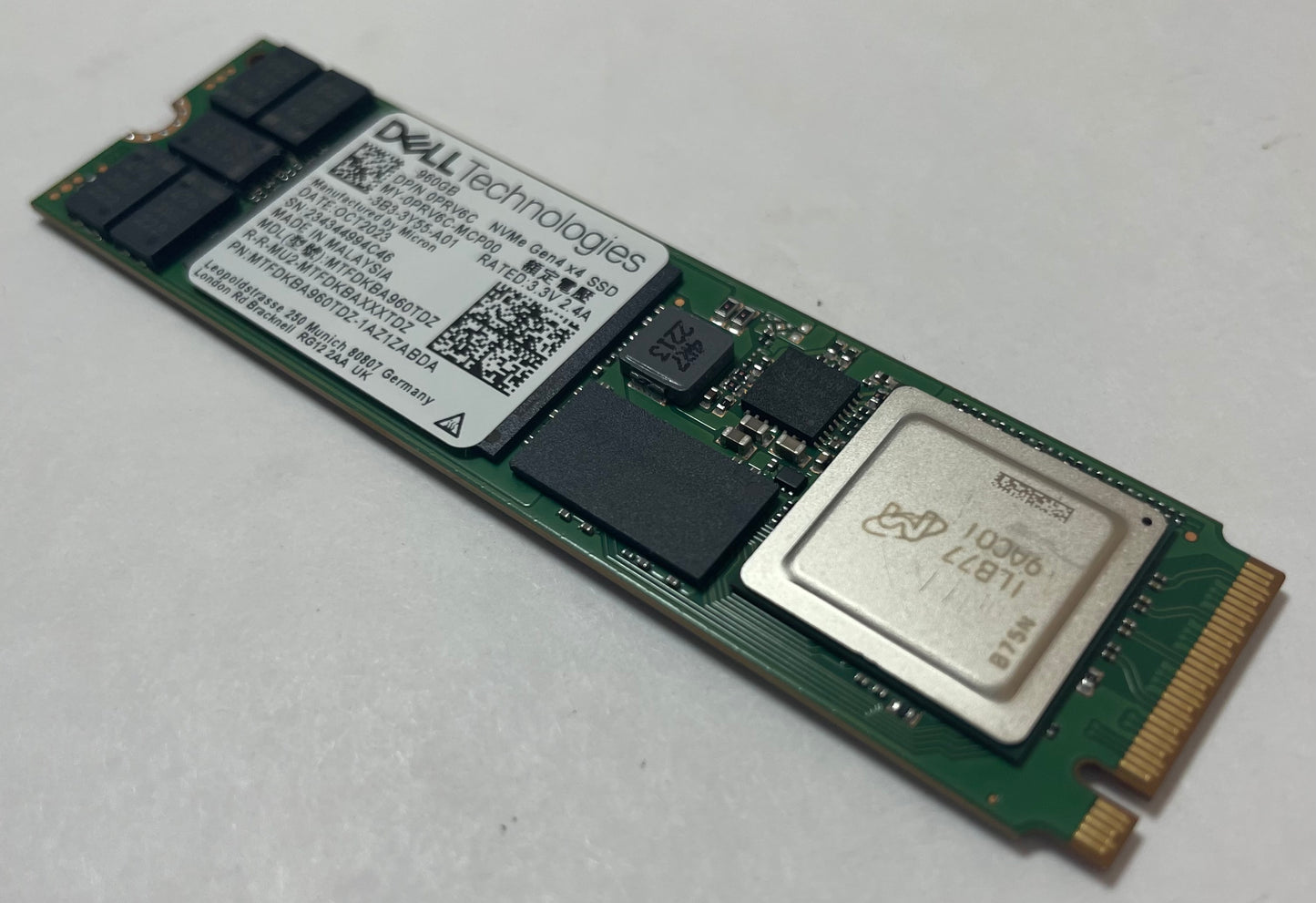 DELL MTFDKBA960TDZ-1AZ1ZABDA 960GB NVMe Gen4 x4 Internal SSD -Excellent