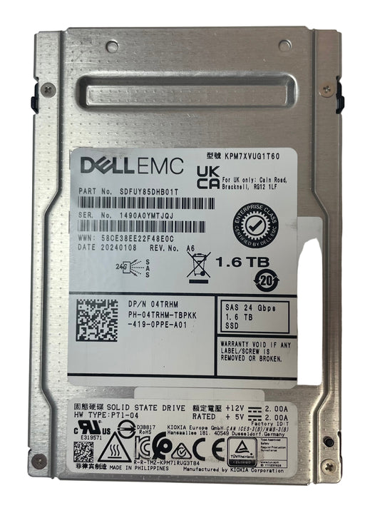 DELL EMC KIOXIA KPM7XVUG1T60 2.5" 1.6TB SAS 24Gbps SSD -Excellent