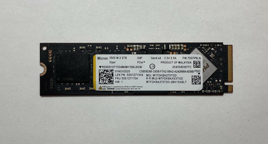Micron 3500 MTFDKBA2T0TGD-2BK15ABLT 2TB M.2 PCIe 4x4 Internal SSD
