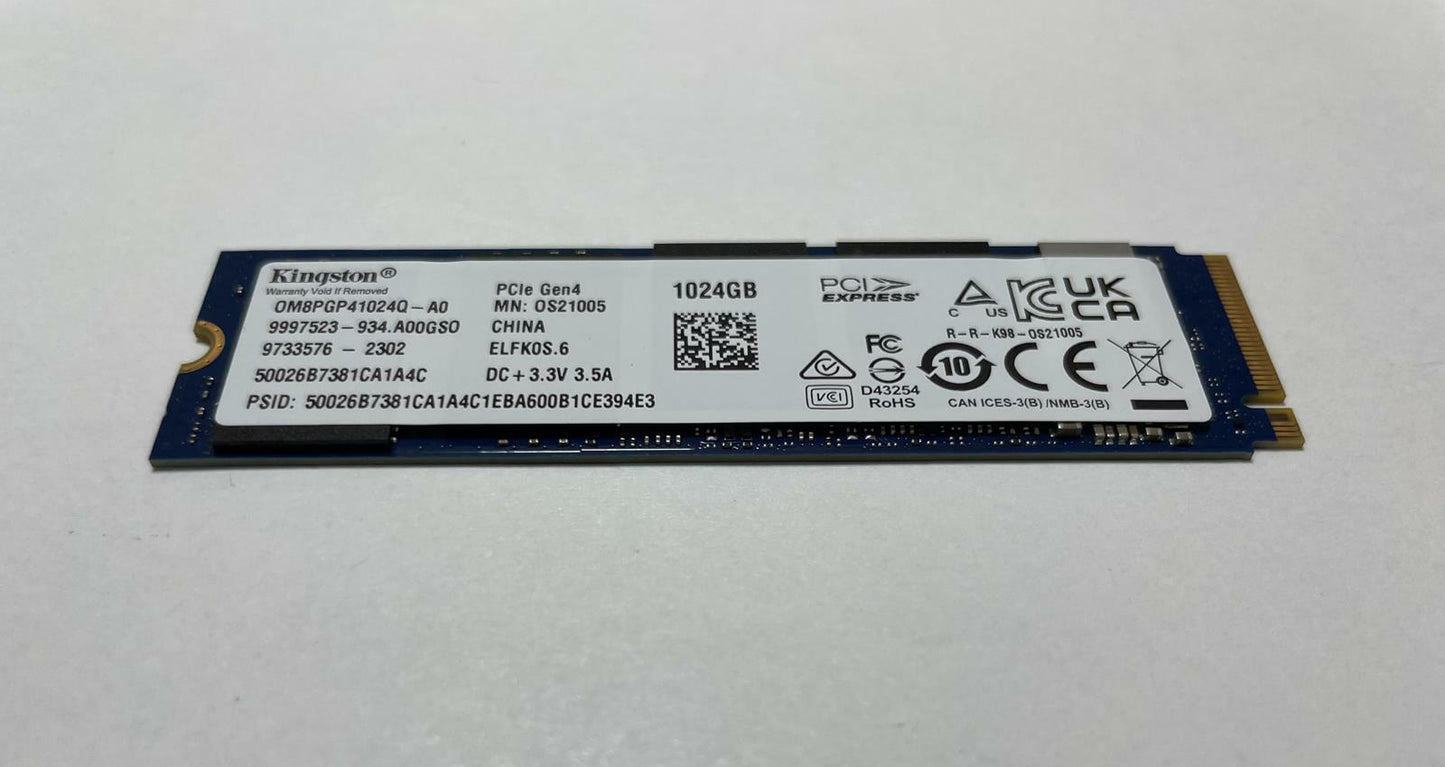 KINGSTON OM8PGP41024Q-A0 1TB M.2 2280 PCIe 4 x4 NVMe Internal SSD