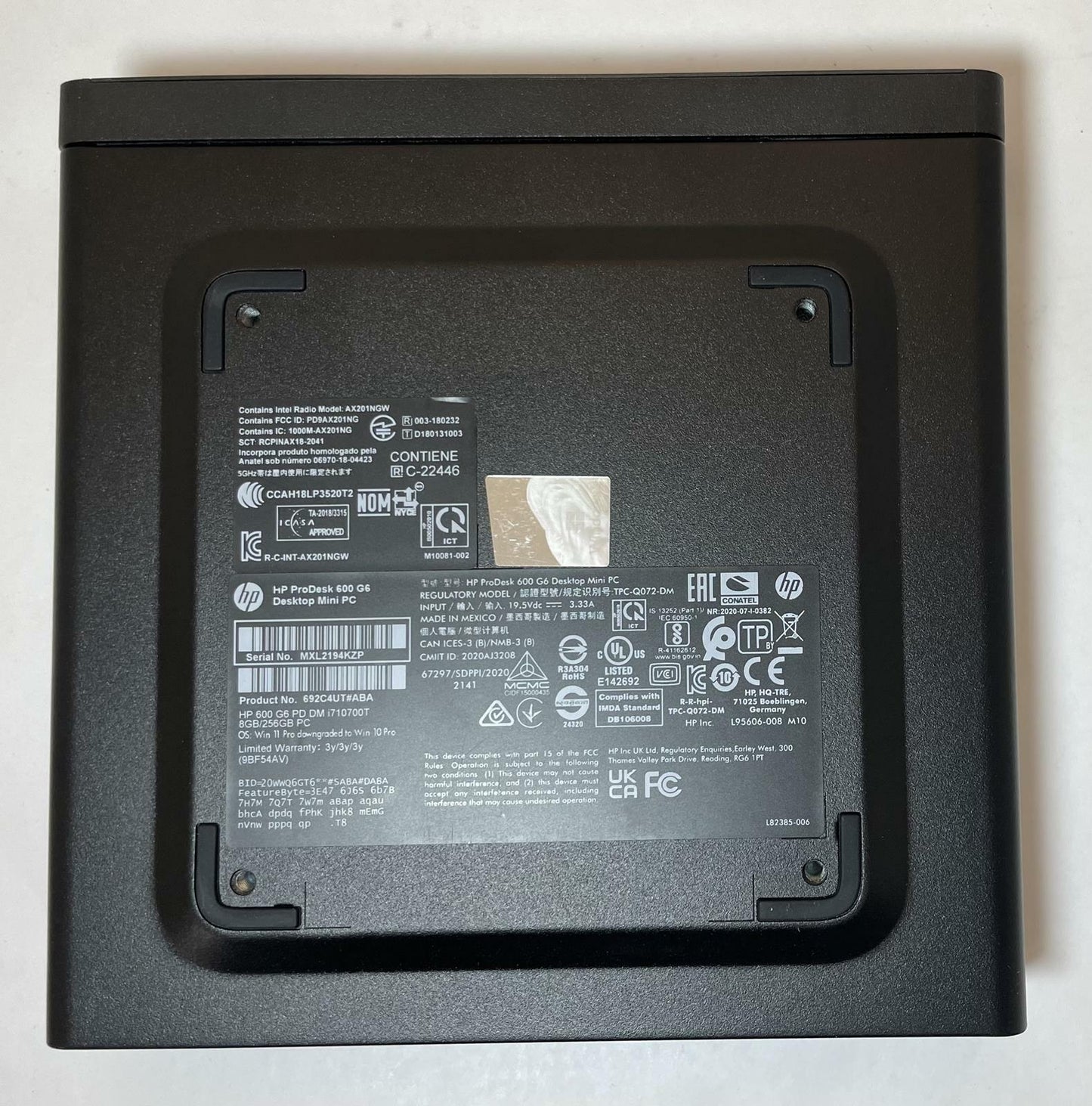 HP PRODESK 600 G6 Desktop Mini Core i7 10700T 8GB 256GB NVMe WIN11 -Very Good