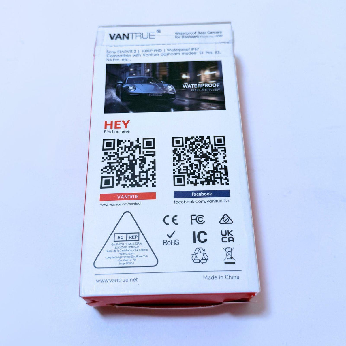 Vantrue RC07 Waterproof Rear Camera for E3 | N4 Pro | S1 Pro