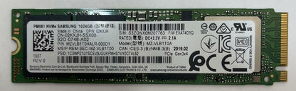 SAMSUNG MZ-VLB1T0A PM981 1024GB PCIe NVMe M.2 Internal Solid State Drive