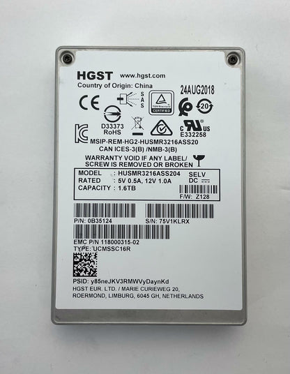 HGST Ultrastar HUSMR3216ASS204 2.5" 1.6TB SAS Internal Solid State Drive
