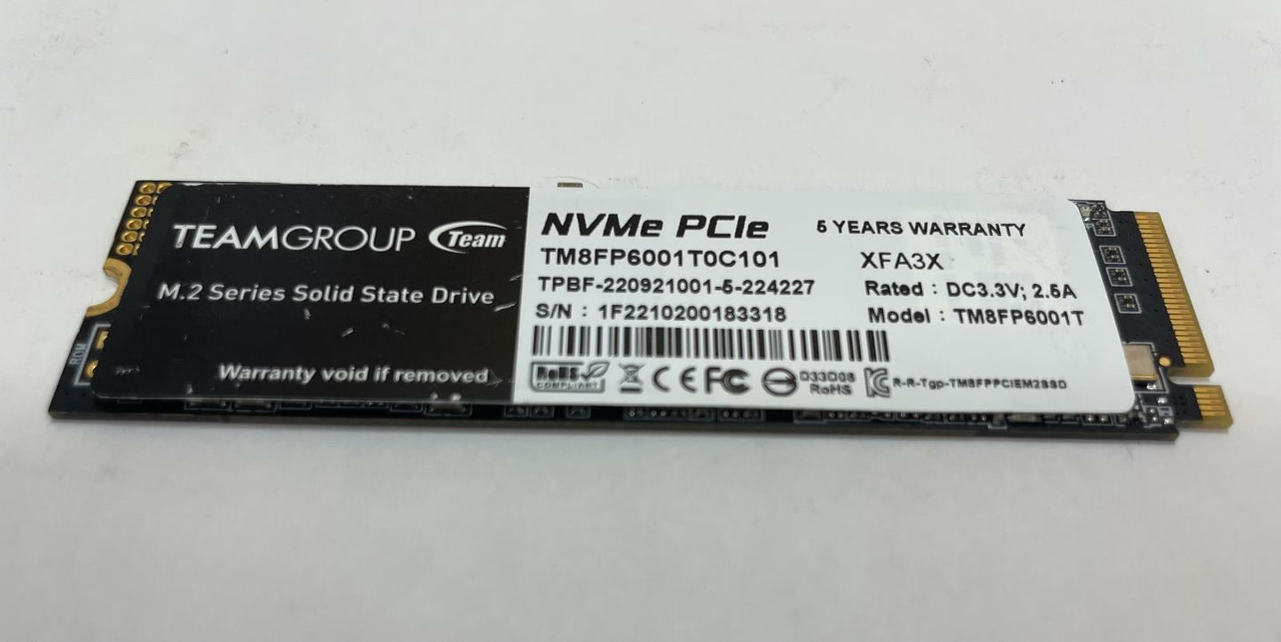 TEAM GROUP TM8FP6001T0C101 1TB PCIe NVMe M.2 Internal Solid State Drive