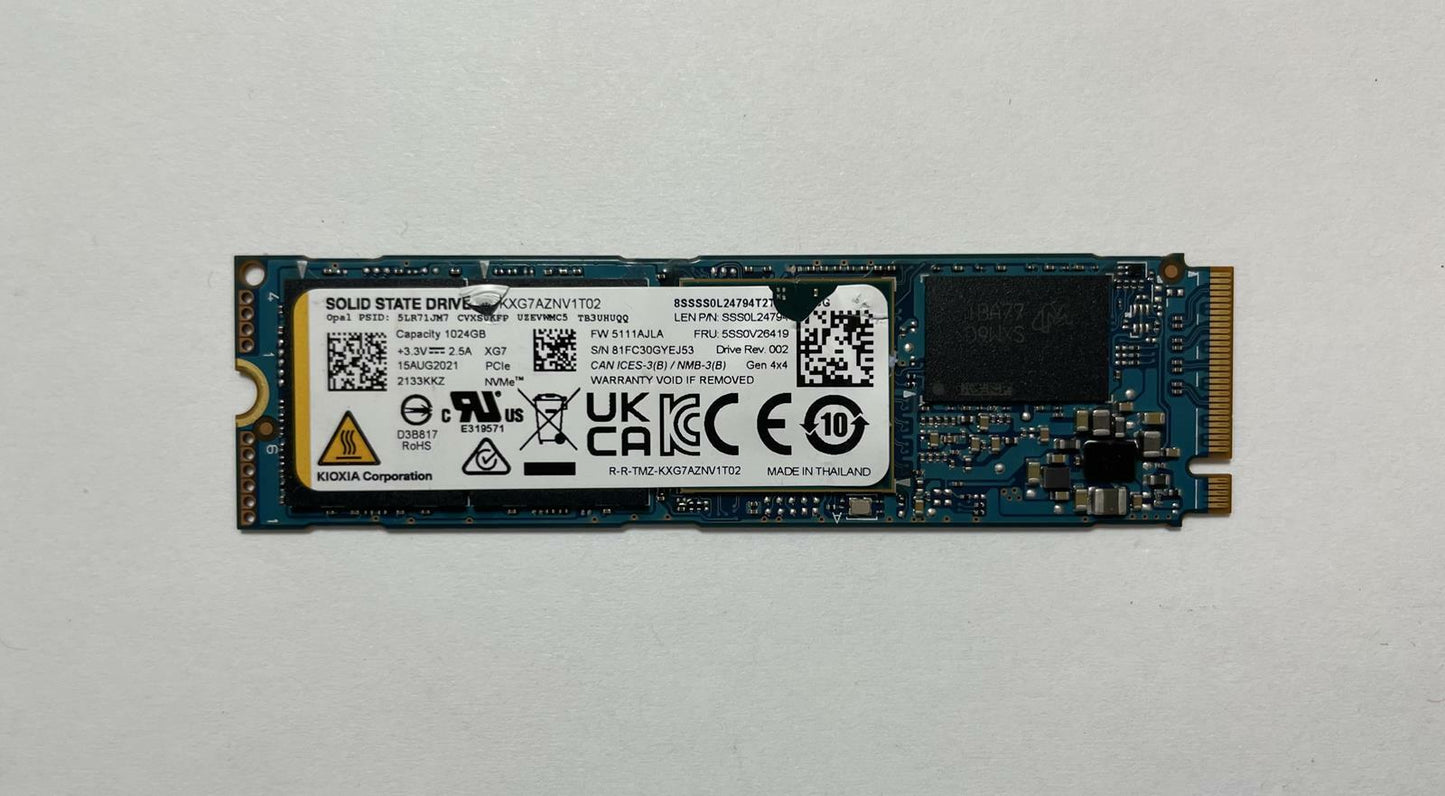 KIOXIA KXG7AZNV1T02 1TB M.2 PCIe 4 x4 NVMe Internal SSD