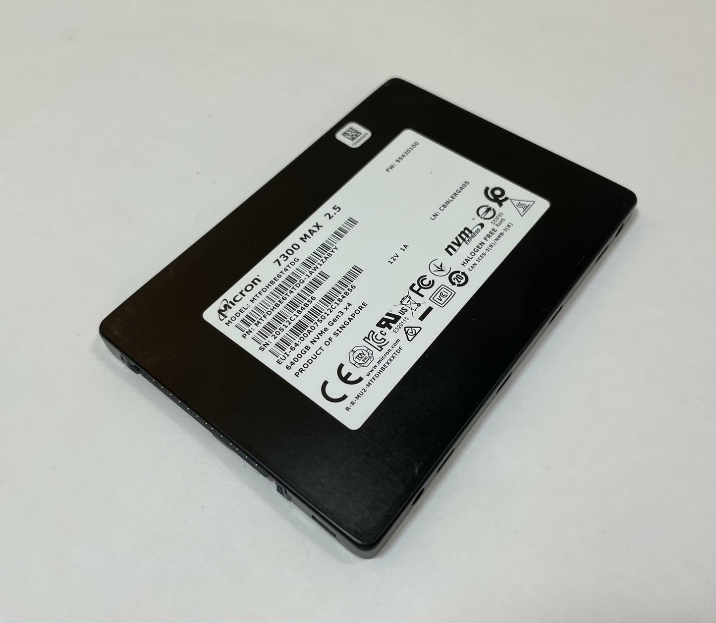 Micron 7300 Max MTFDHBE6T4TDG 2.5" 6TB NVMe Gen 3x4 Internal SSD