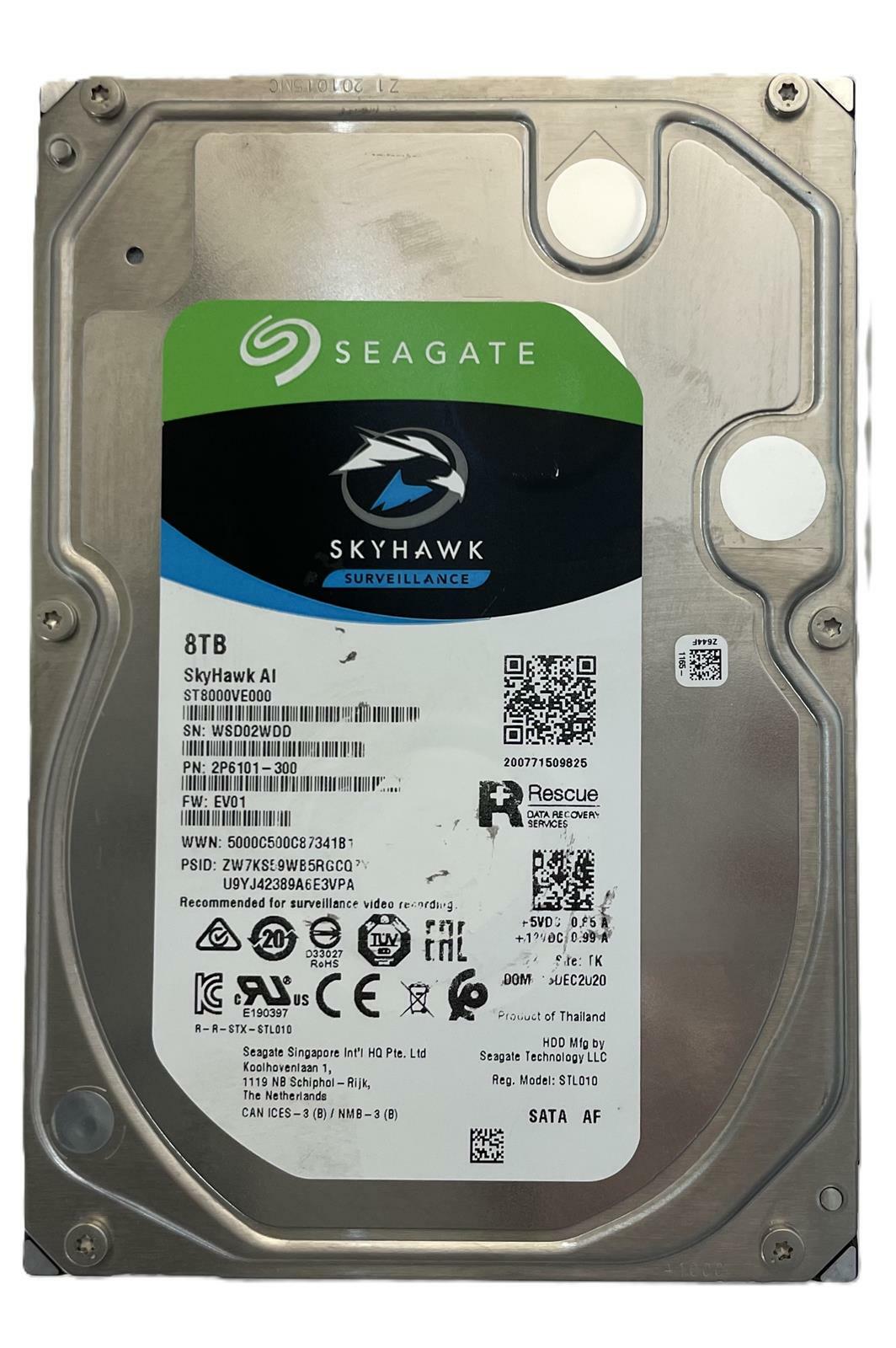 SEAGATE SkyHawk AI ST8000VE000-2P6101 3.5" 8TB Internal Surveillance SATA HDD
