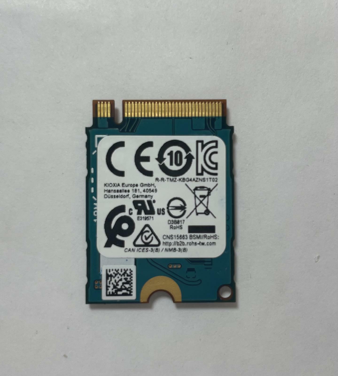 KIOXIA KBG40ZNS1T02 1TB NVMe M.2 2230 PCIe 3.0 x4 Internal SSD