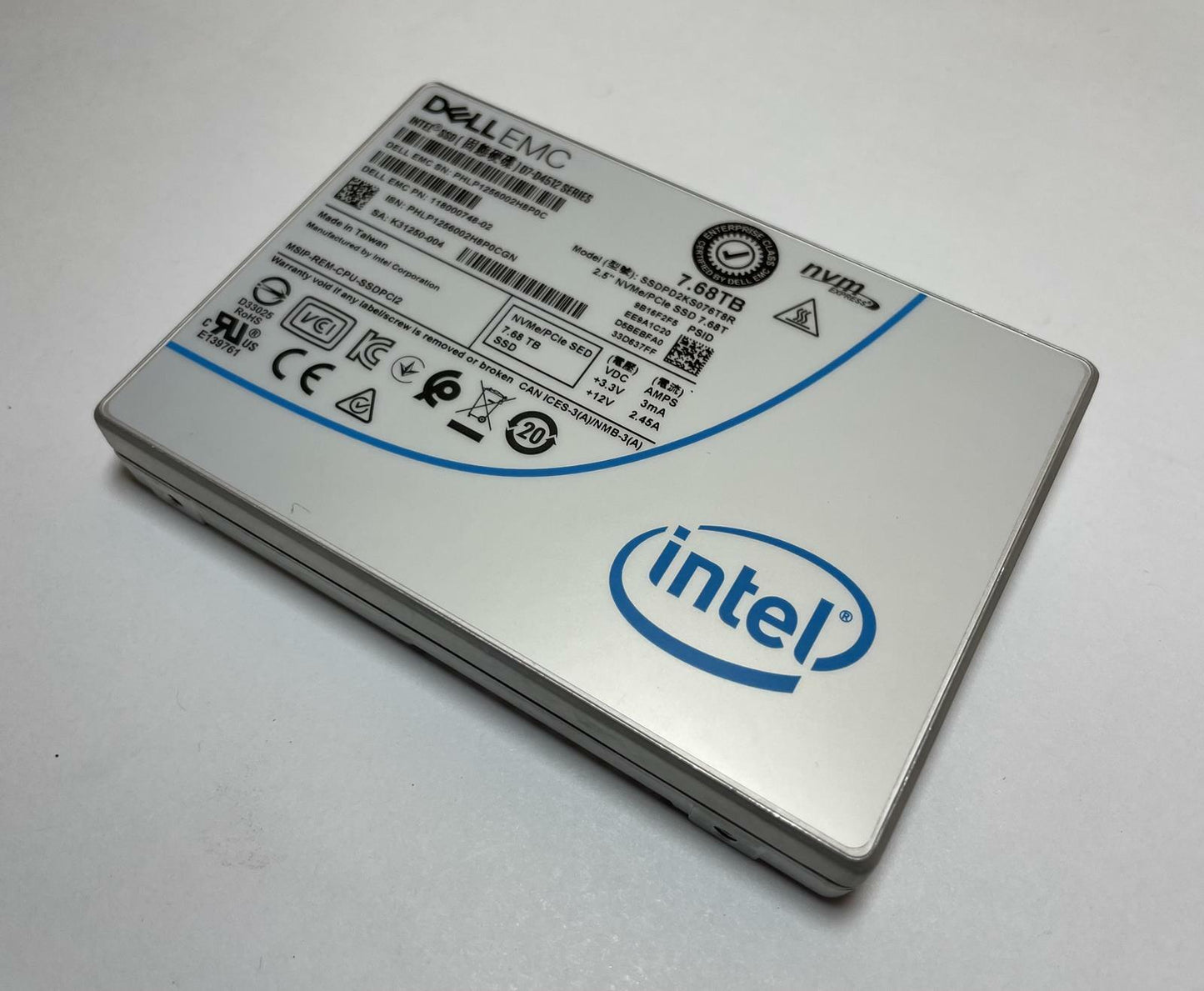 INTEL DELL EMC SSDPD2KS076T8R 2.5" 7.68TB NVMe PCIe SED Internal SSD