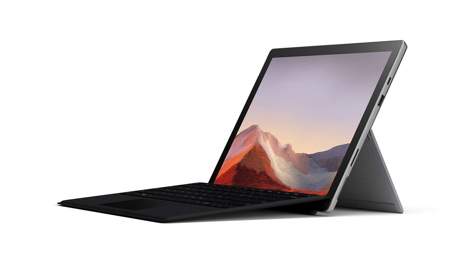 MICROSOFT SURFACE PRO 7 12" i5 1035G4 8GB 256GB W11P W/ Keyboard -Good