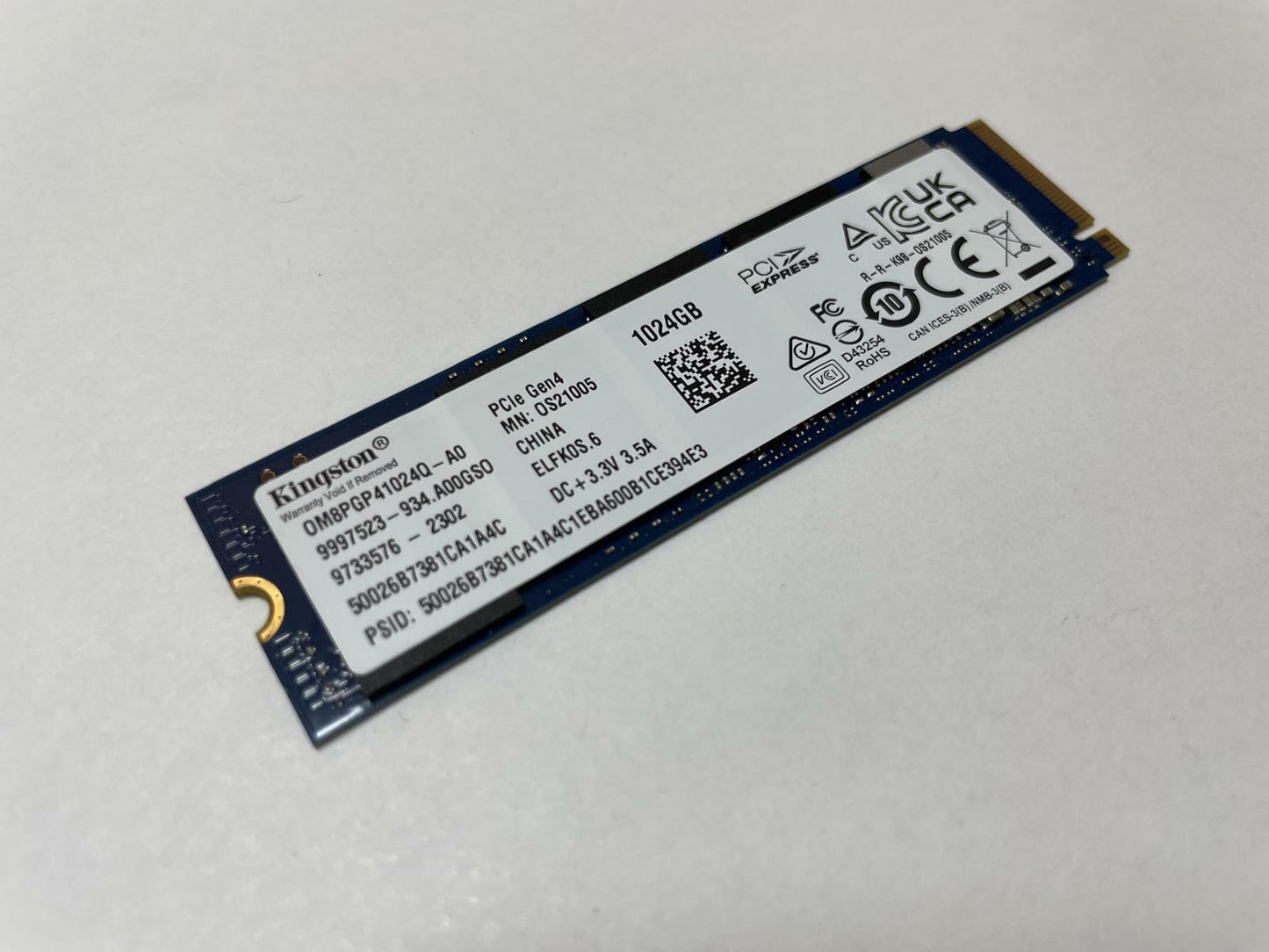 KINGSTON OM8PGP41024Q-A0 1TB M.2 2280 PCIe 4 x4 NVMe Internal SSD
