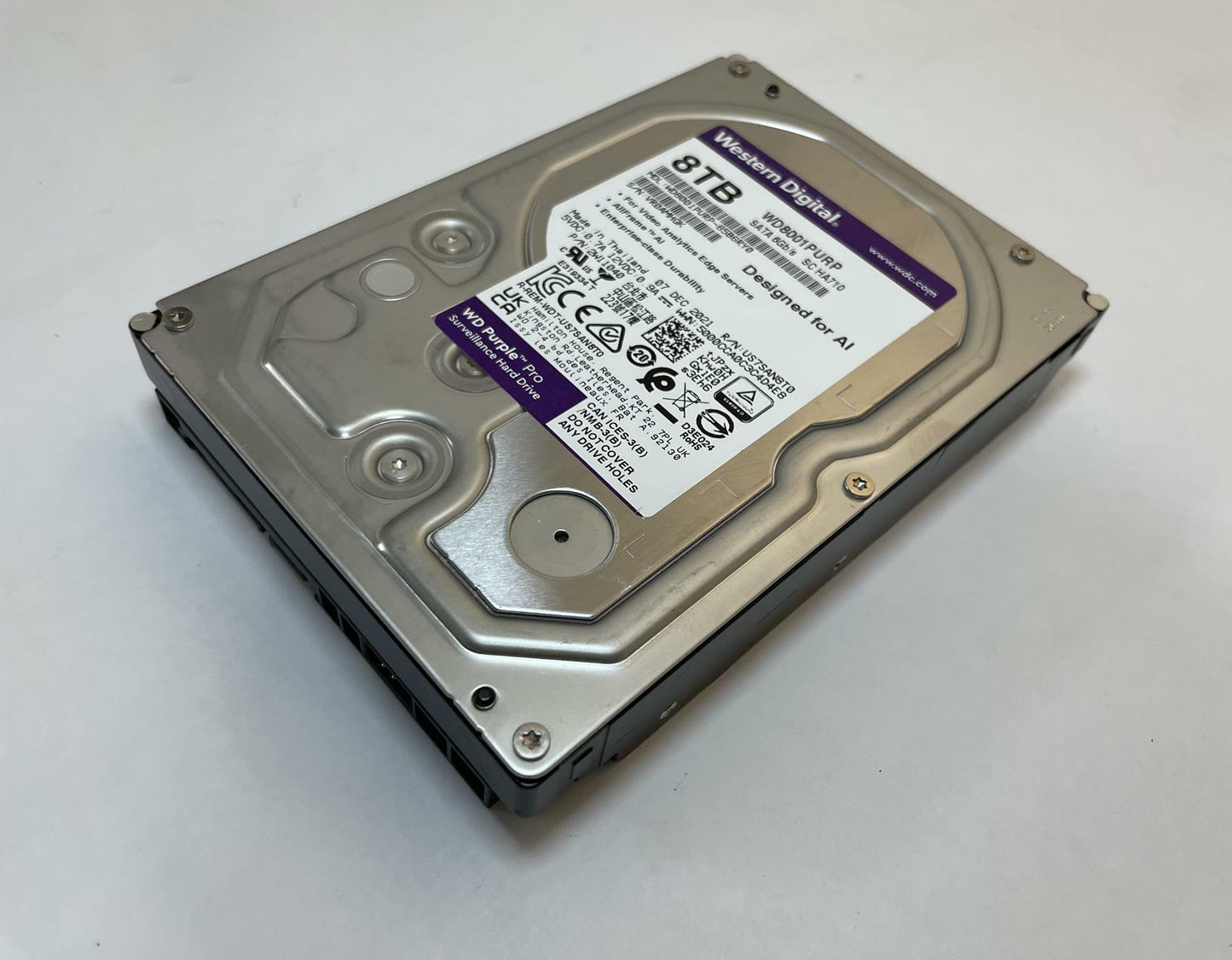 WESTERN DIGITAL WD8001PURP-85B6RY0 8TB 3.5" SATA Internal Surveillance HDD