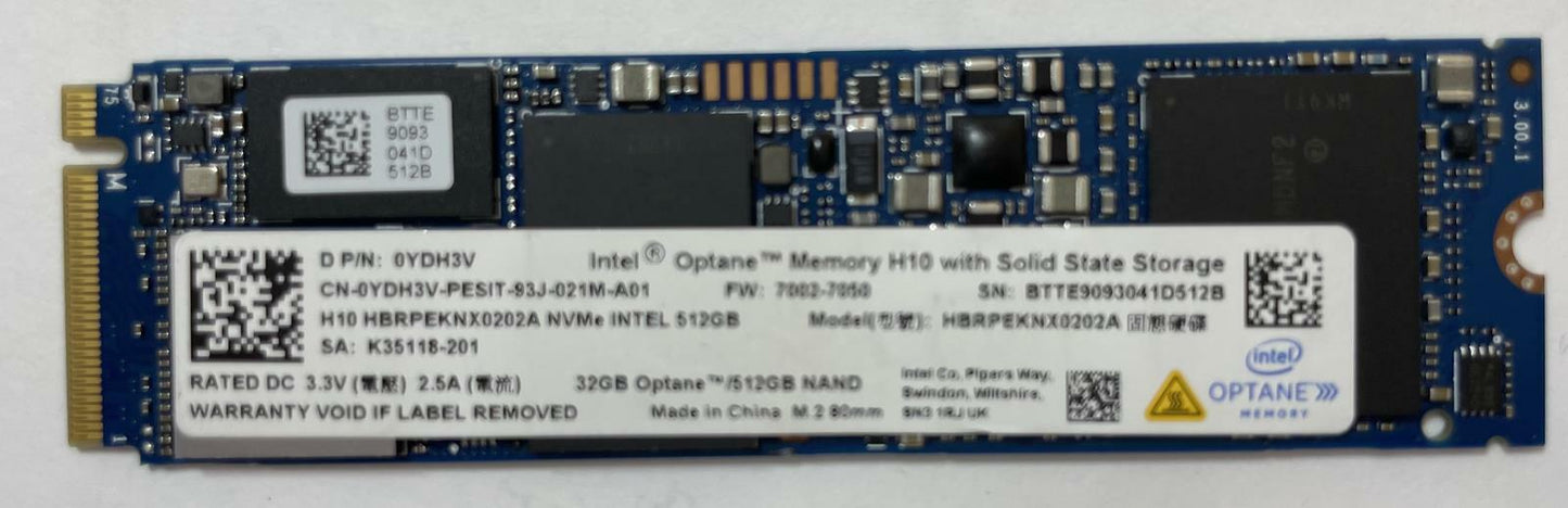 INTEL Optane Memory H10 HBRPEKNX0202A 512GB NAND M.2 SSD