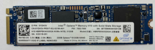 INTEL Optane Memory H10 HBRPEKNX0202A 512GB NAND M.2 SSD