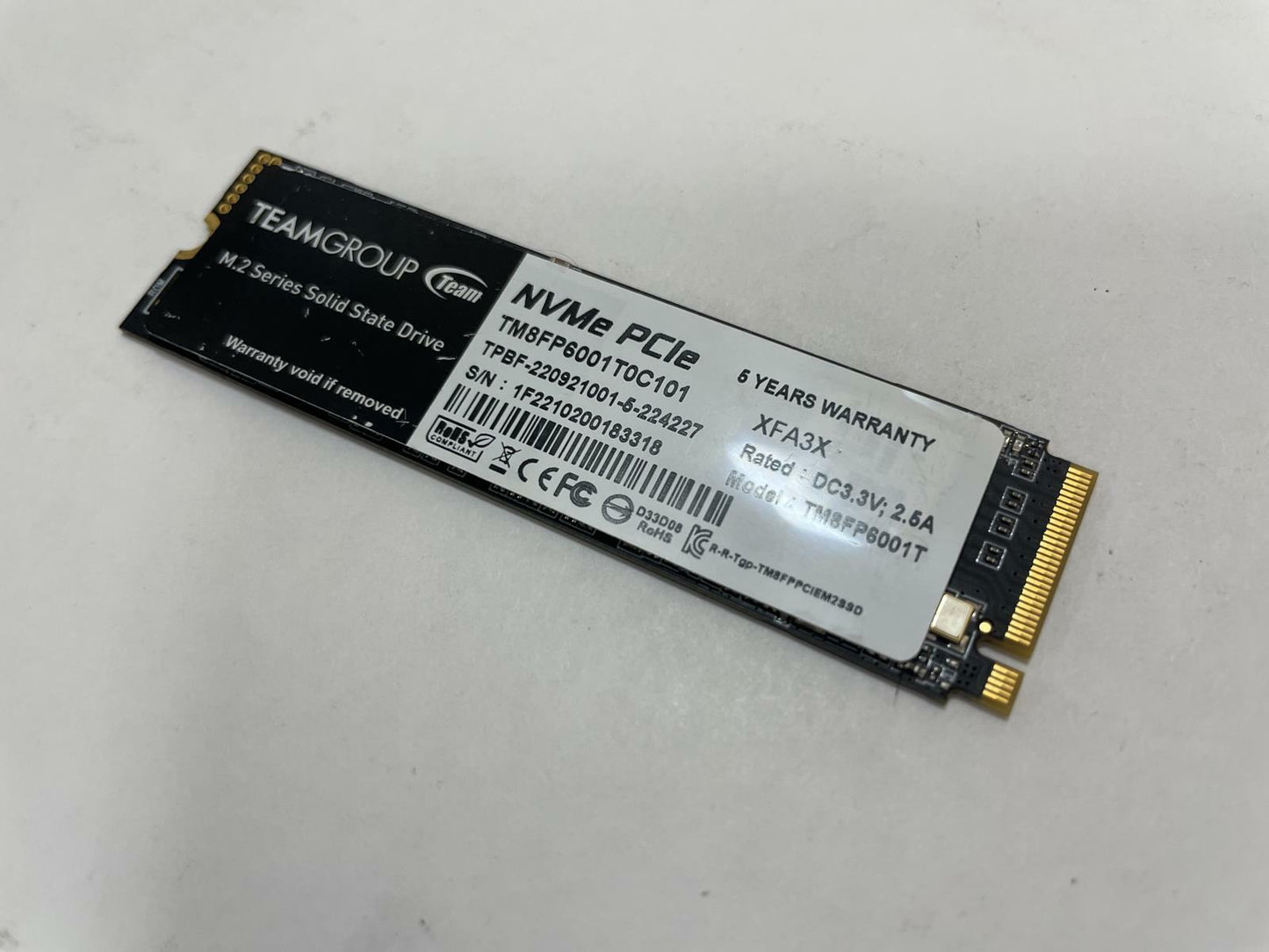 TEAM GROUP TM8FP6001T0C101 1TB PCIe NVMe M.2 Internal Solid State Drive