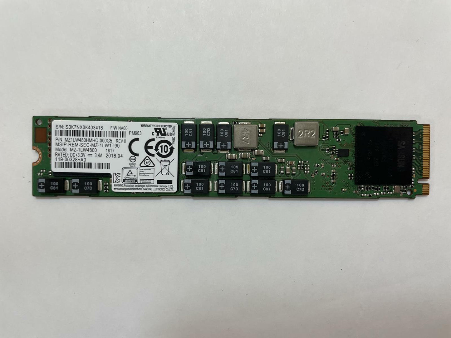 SAMSUNG MZ-1LW4800 PM963 480GB NVMe M2.22110 Enterprise Internal SSD