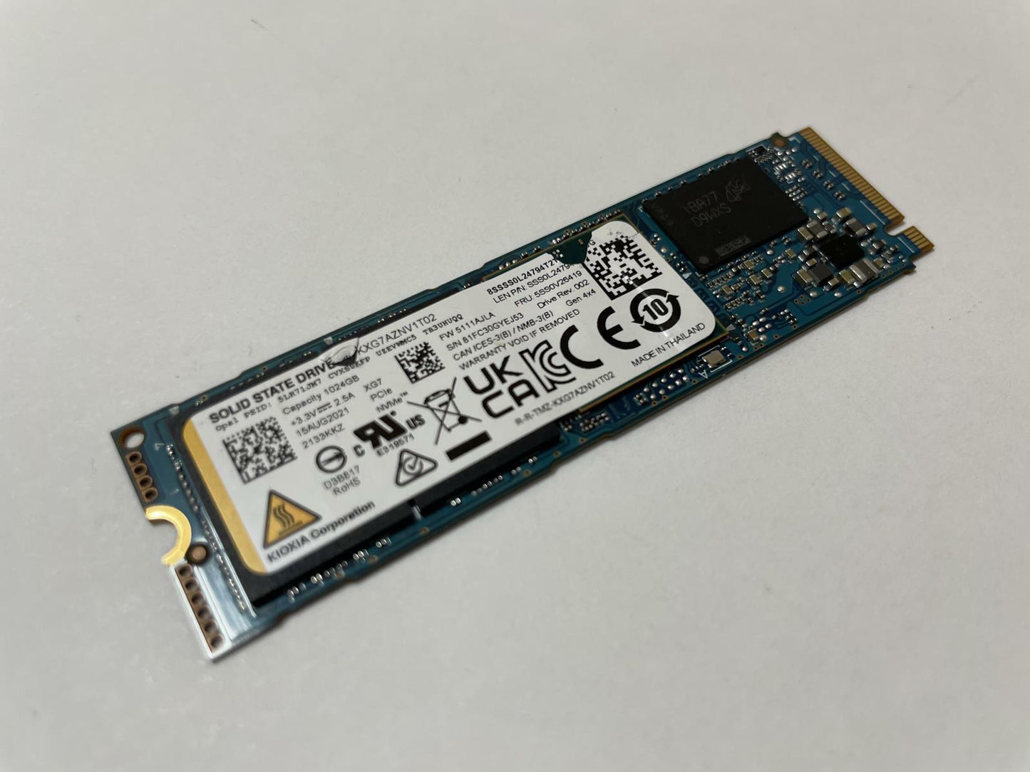 KIOXIA KXG7AZNV1T02 1TB M.2 PCIe 4 x4 NVMe Internal SSD