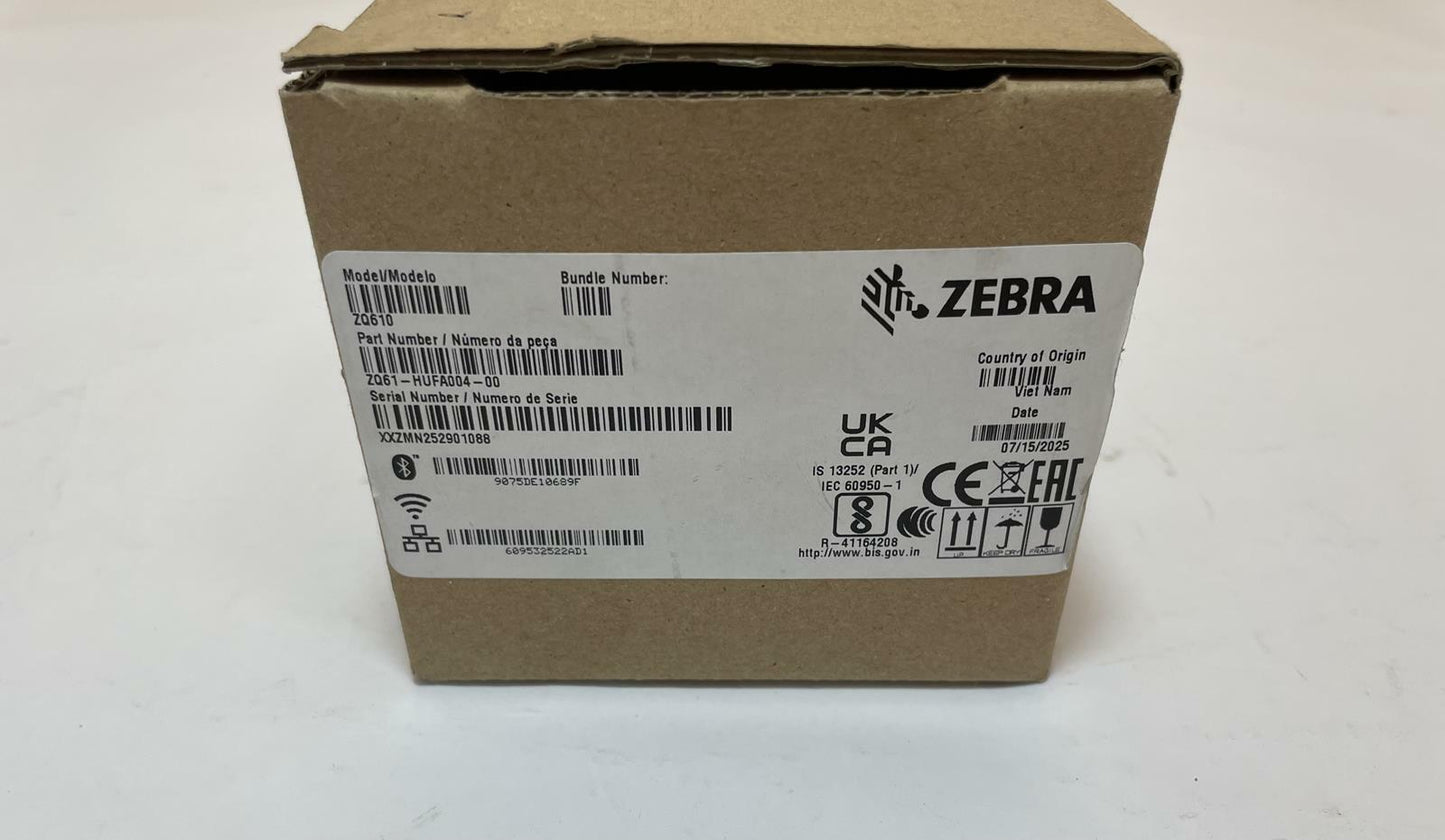 Zebra ZQ610 Plus ZQ61-HUFA004-00 Portable Direct Thermal Printer -NOB