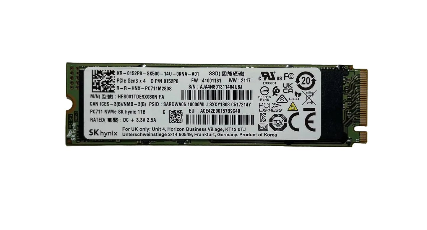 SK HYNIX HFS001TDE9X080N PC711 1TB M.2 PCIe 3 x4 NVMe Internal SSD