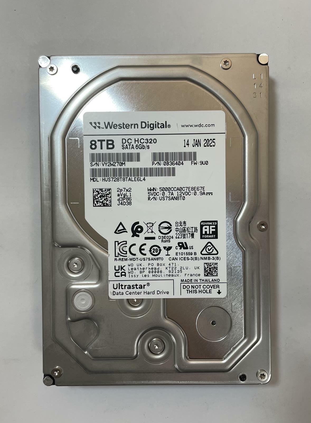 Western Digital Ultrastar HUS728T8TALE6L4 8TB 3.5" SATA Internal Datacenter HDD