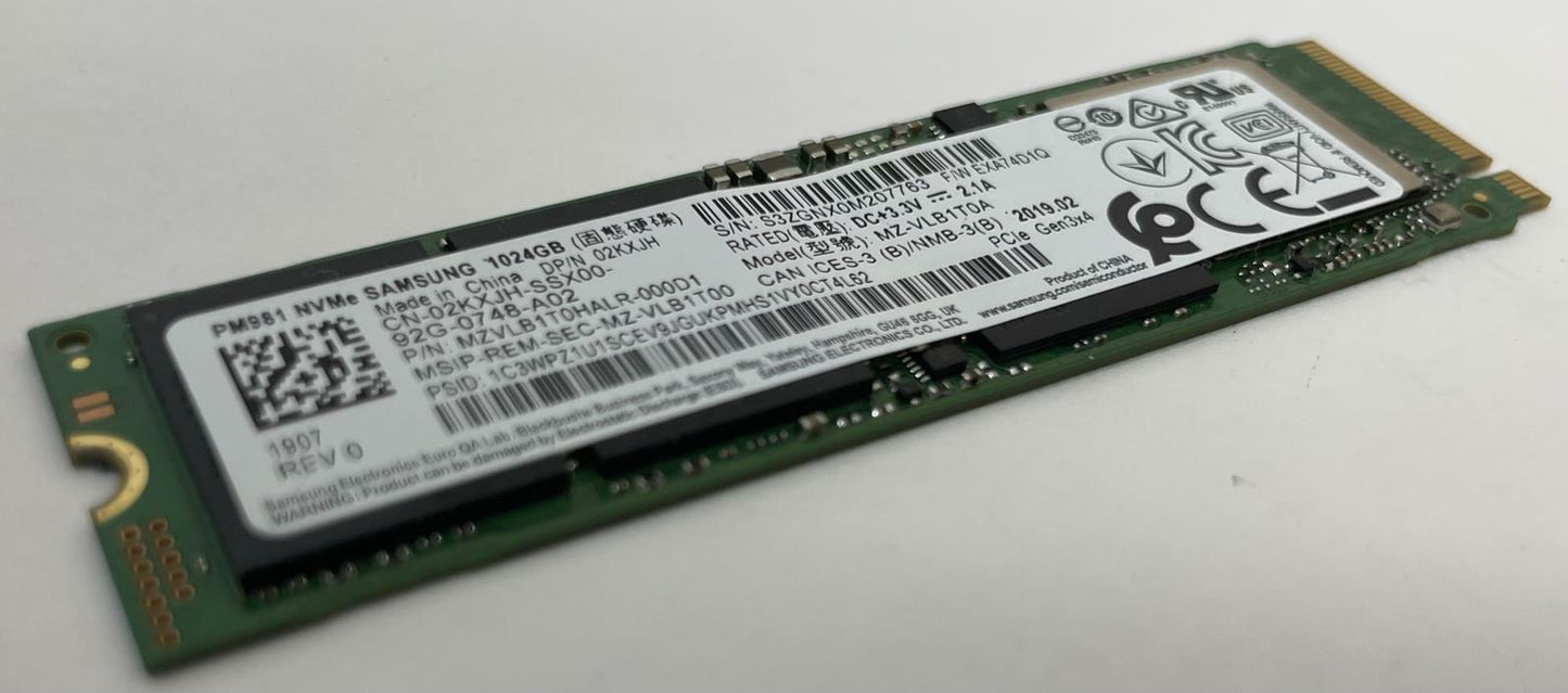 SAMSUNG MZ-VLB1T0A PM981 1024GB PCIe NVMe M.2 Internal Solid State Drive