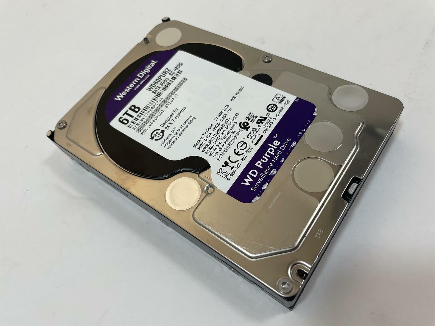 WESTERN DIGITAL Purple WD60PURZ-85ZUFY1 6TB 3.5" SATA Internal Surveillance HDD