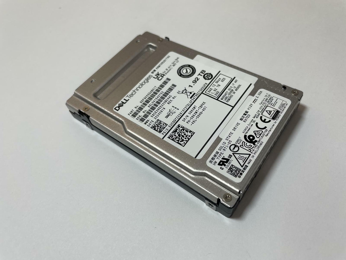 DELL/KIOXIA KRM7VRUG1T92 086XW7 2.5" 1.92TB SAS 12Gbps SED SSD