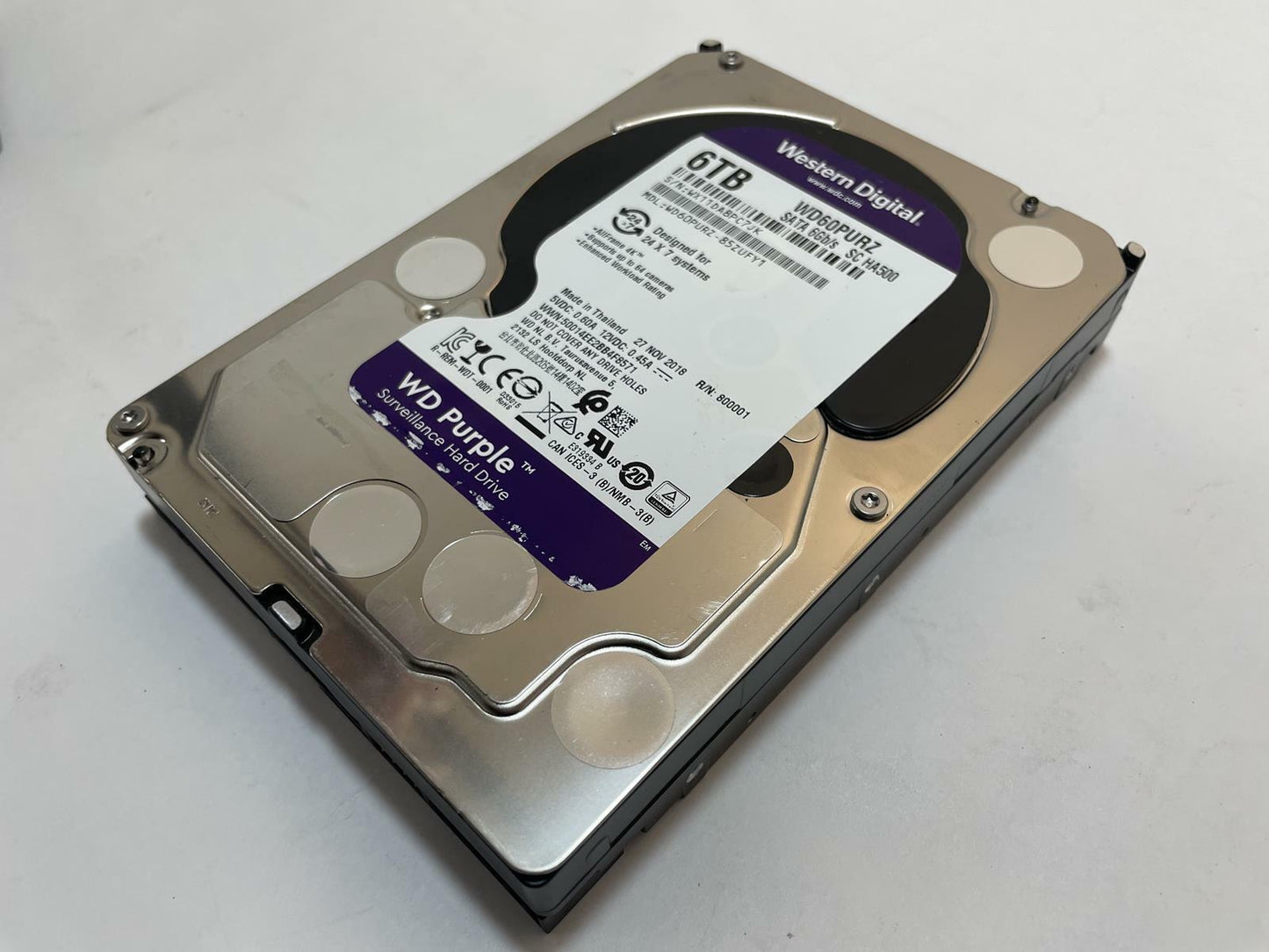 WESTERN DIGITAL Purple WD60PURZ-85ZUFY1 6TB 3.5" SATA Internal Surveillance HDD