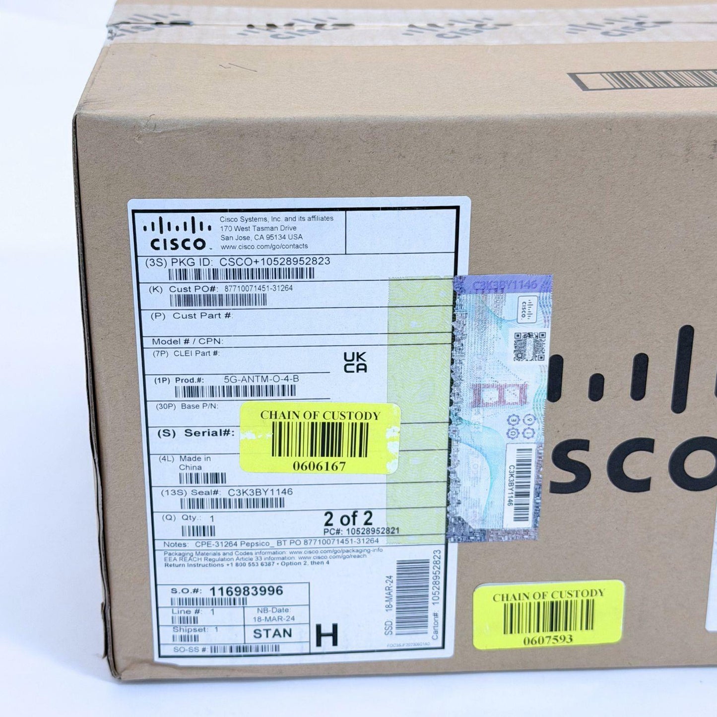 Cisco 5G-ANTM-O-4-B Multi-element, 9-in-1, LTE/Wi-Fi/GNSS antenna Factory Sealed