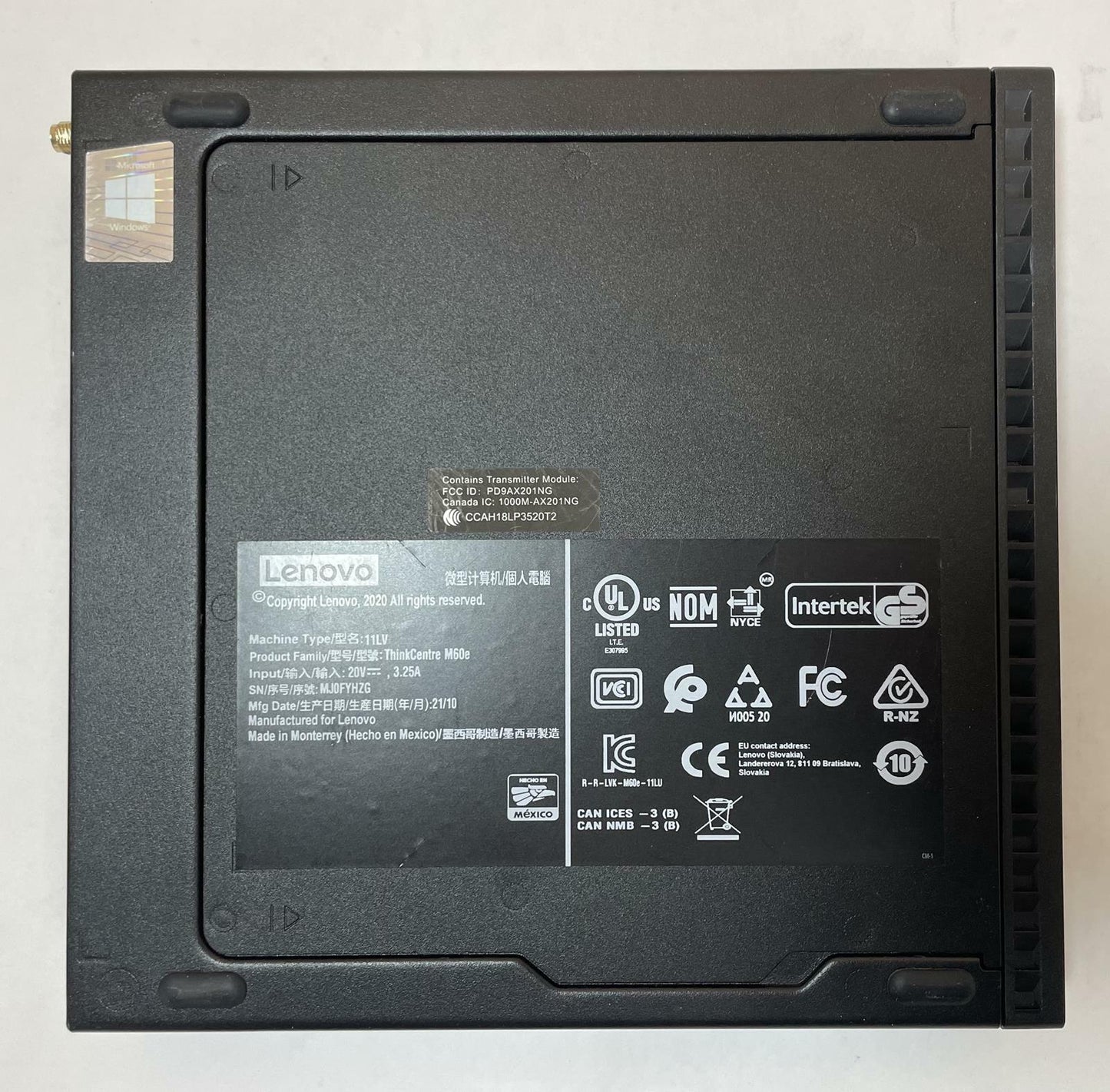 LENOVO THINKCENTRE M60E Tiny Desktop Core i5 1035G1 8GB 256GB NVMe Windows 11