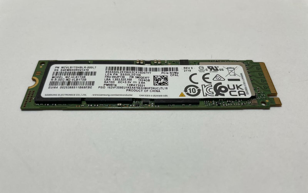 SAMSUNG MZ-VLB1T0B PM981a 1TB M.2 2280 PCIe 3 x4 NVMe Internal SSD